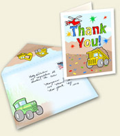 Thank You Note - Dump Truck - Card & Envelope Downloadable