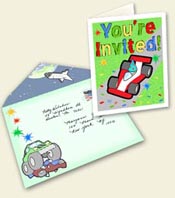 Invitation - Racecar - Card & Envelope Downloadable