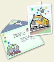 Thank You Note - 18 Wheeler Truck - Card & Envelope Downloadable