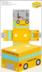 School Bus - Cut & Fold  - Downloadable