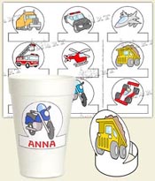 Cars & Trucks - Finger Puppets / Cup Decorations - Downloadables