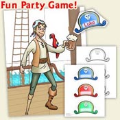 Pirates Ahoy! GAME! Pin the Hat on the Pirate - Downloadable